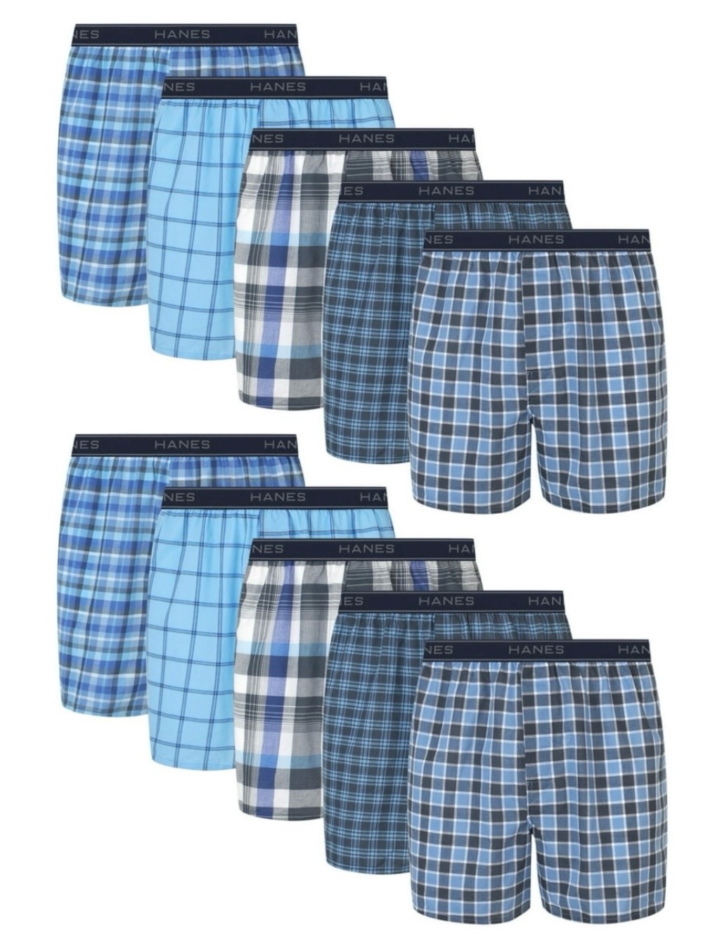 Hanes Men’s Boxer Underwear, Moisturizer-Wicking Cotton Blend 10 Pack Size 2XL